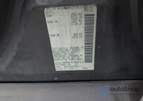 2013 Nissan Altima 2.5 S from USA, damaged, VIN 1N4AL3AP8DN449451